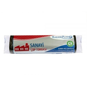 Kazanç Sanayi Tip Jumbo Boy Çöp Torbası 80x110 cm (12 Adet) Siyah