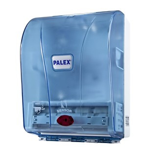 Palex Otomatik Sensörlü Kağıt Havlu Dispenseri 21 cm Şeffaf Mavi