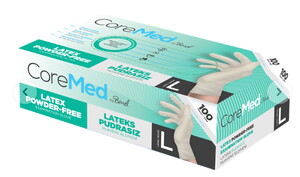 Coremed Lateks Muayene Eldiveni Pudrasız 100lü Large