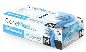 Coremed Mavi Nitril Muayene Eldiveni 100lü Medium
