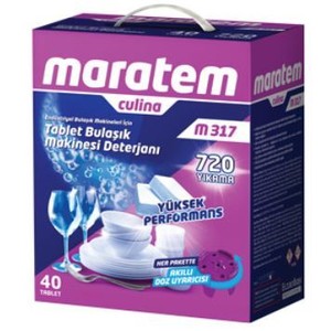 Maratem M317 Tablet Endüstriyel Bulaşık Makinesi Deterjanı 40 Tablet