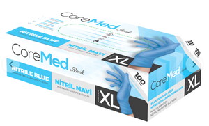 Coremed Mavi Nitril Muayene Eldiveni 100lü X-Large