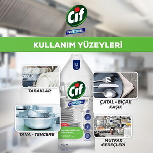  Cif Professional Bulaşık Deterjanı Elde Yıkama 1500 Ml