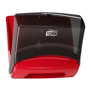  Tork Z Katlı Nonwoven Bez / Kağıt Havlu Dispenseri Kırmızı - Siyah